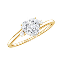 Solitaire Moissanite Heart Engagement Ring in Prong Setting