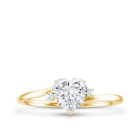 Solitaire Moissanite Heart Engagement Ring in Prong Setting
