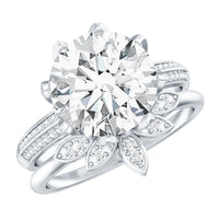 Cubic Zirconia Floral Inspired Wedding Ring Set For Women