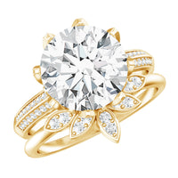 Cubic Zirconia Floral Inspired Wedding Ring Set For Women