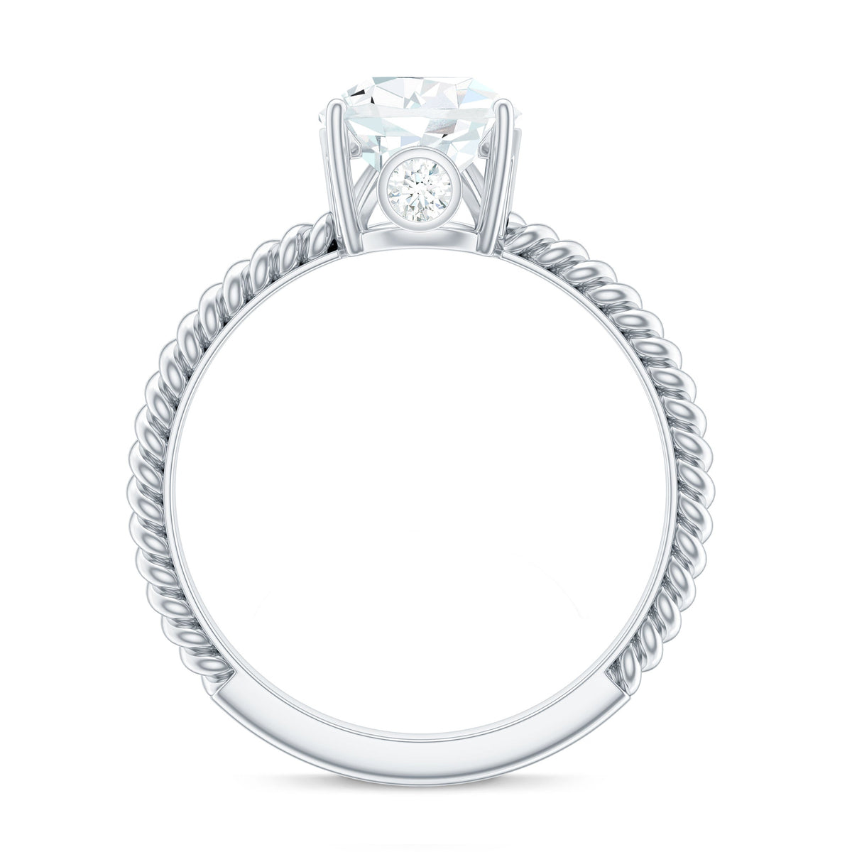 Certified Pear Zircon Solitaire Engagement Ring