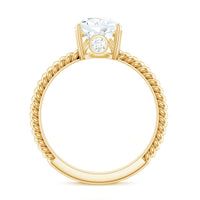 Certified Pear Zircon Solitaire Engagement Ring