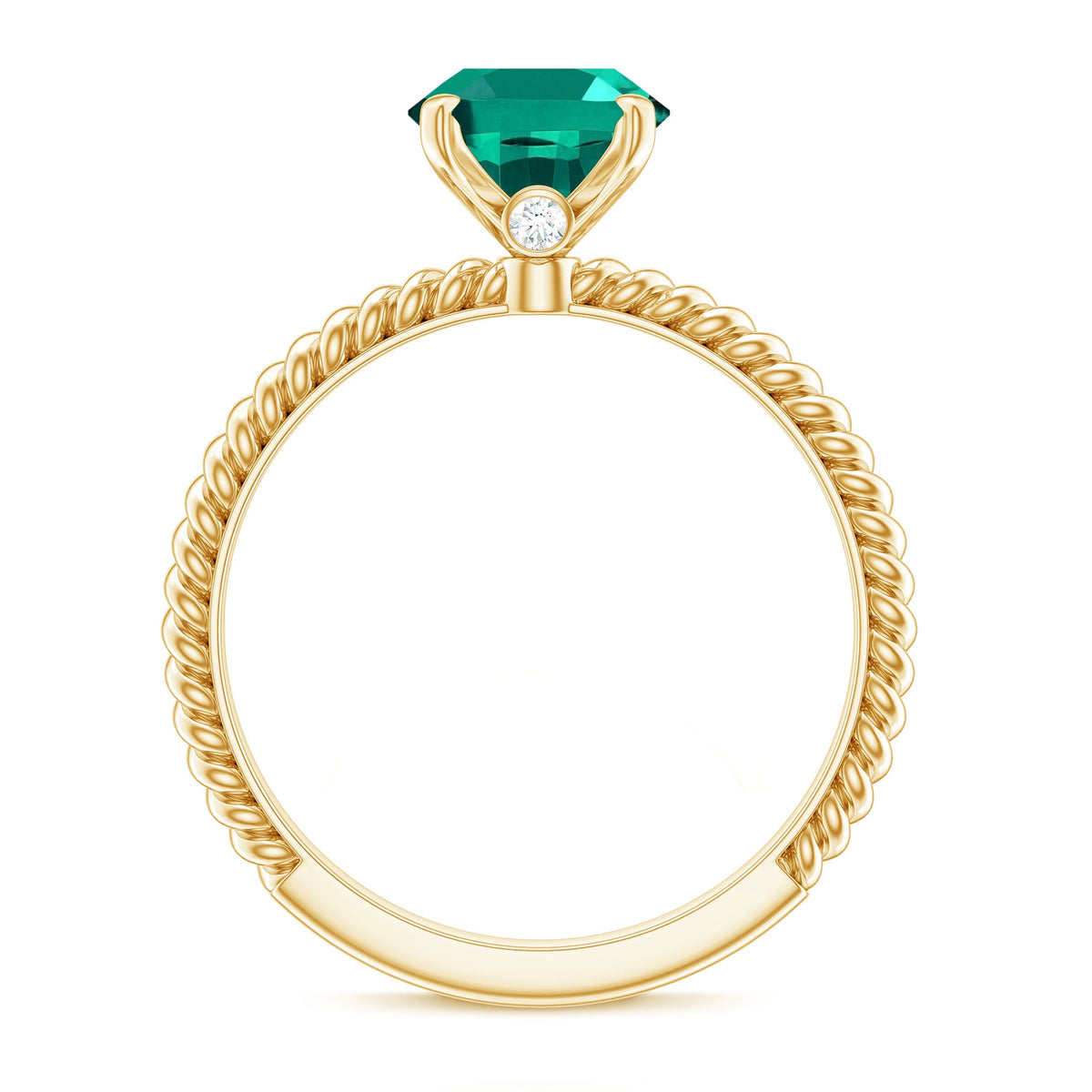 Certified 8X10 mm Oval Lab Grown Emerald Ring for Engagement