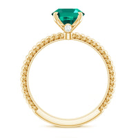 Certified 8X10 mm Oval Lab Grown Emerald Ring for Engagement
