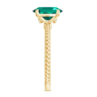 Certified 8X10 mm Oval Lab Grown Emerald Ring for Engagement