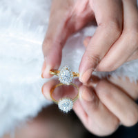 1.4 Carat Cubic Zirconia Teardrop Halo Engagement Ring