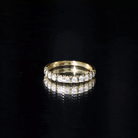 Certified Round Moissanite Half Eternity Wedding Band