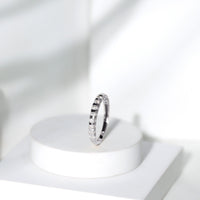 Certified Round Moissanite Half Eternity Wedding Band