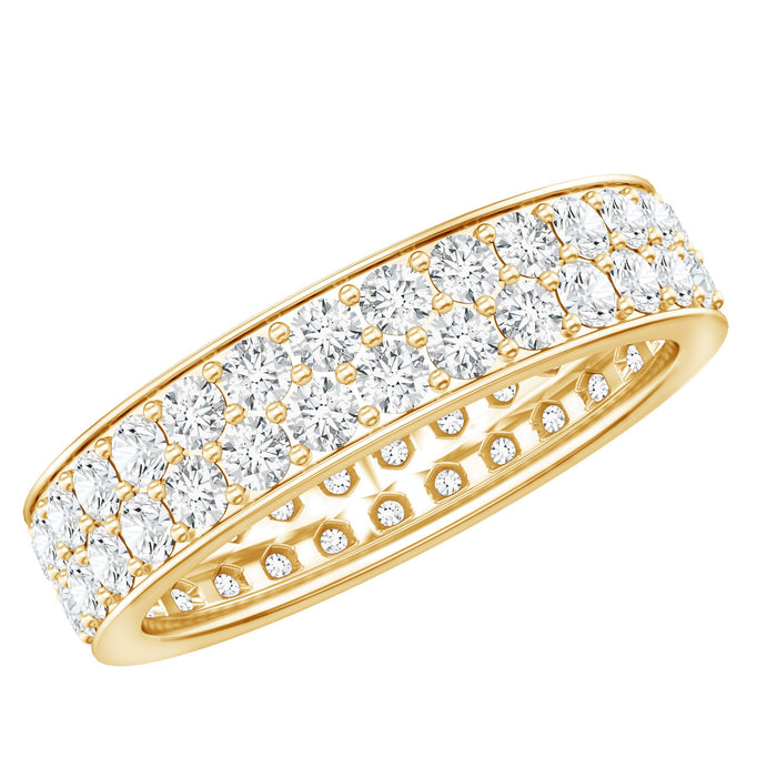 Certified lab-grown diamond wedding band for women by Rosec Jewels, featuring a sleek, elegant ring design with sparkling diamonds.