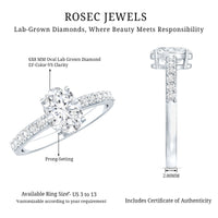 Certified 1 Carat Lab Grown Diamond Oval Engagement Ring