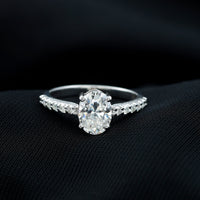 Certified 1 Carat Lab Grown Diamond Oval Engagement Ring
