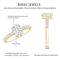 Certified 1 Carat Lab Grown Diamond Oval Engagement Ring