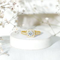 Certified 0.9 Carat Lab Grown Diamond Halo Engagement Ring