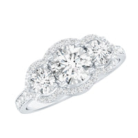 Certified Lab Grown Diamond 3 Stone Engagement Ring
