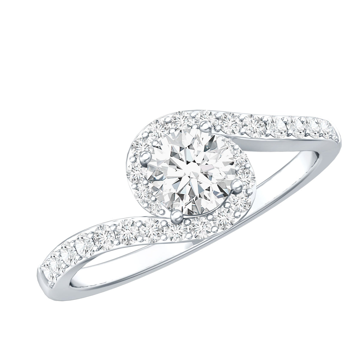 Certified 0.4 Carat Lab Grown Diamond Bypass Engagement Ring