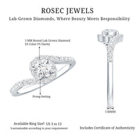 Certified 0.4 Carat Lab Grown Diamond Bypass Engagement Ring