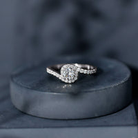 Certified 0.4 Carat Lab Grown Diamond Bypass Engagement Ring