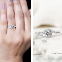 Certified 0.4 Carat Lab Grown Diamond Bypass Engagement Ring
