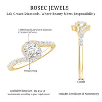 Certified 0.4 Carat Lab Grown Diamond Bypass Engagement Ring