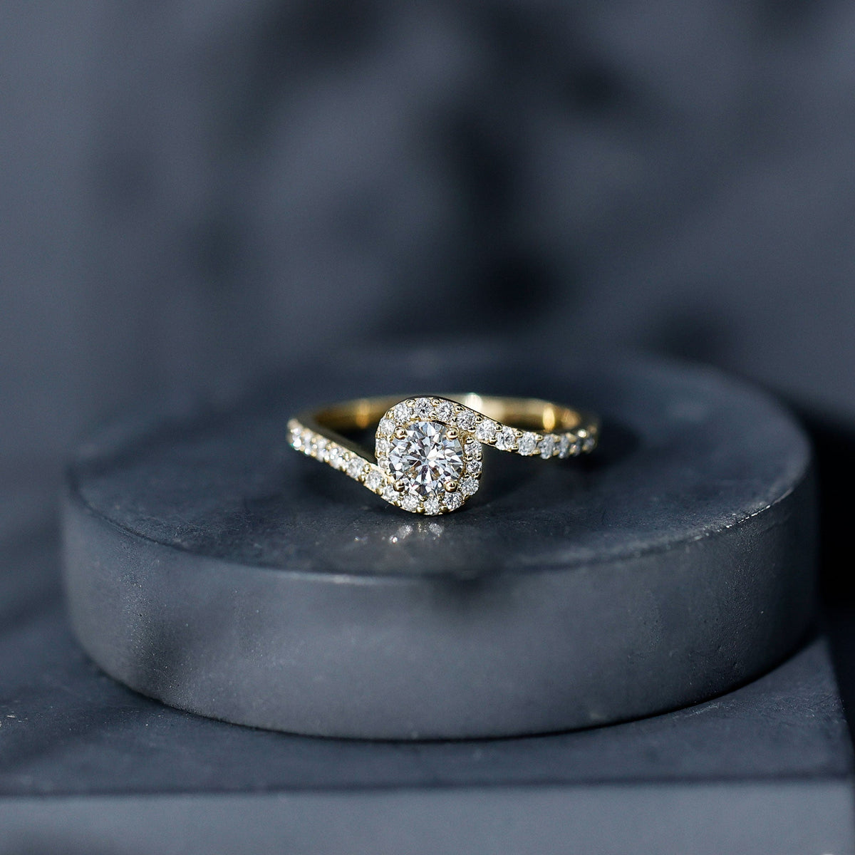 Certified 0.4 Carat Lab Grown Diamond Bypass Engagement Ring