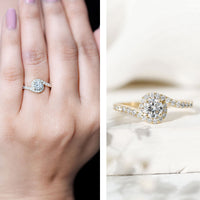 Certified 0.4 Carat Lab Grown Diamond Bypass Engagement Ring