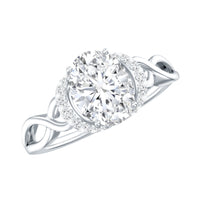 Lab Grown Diamond 6X8 MM Oval Engagement Ring For Women