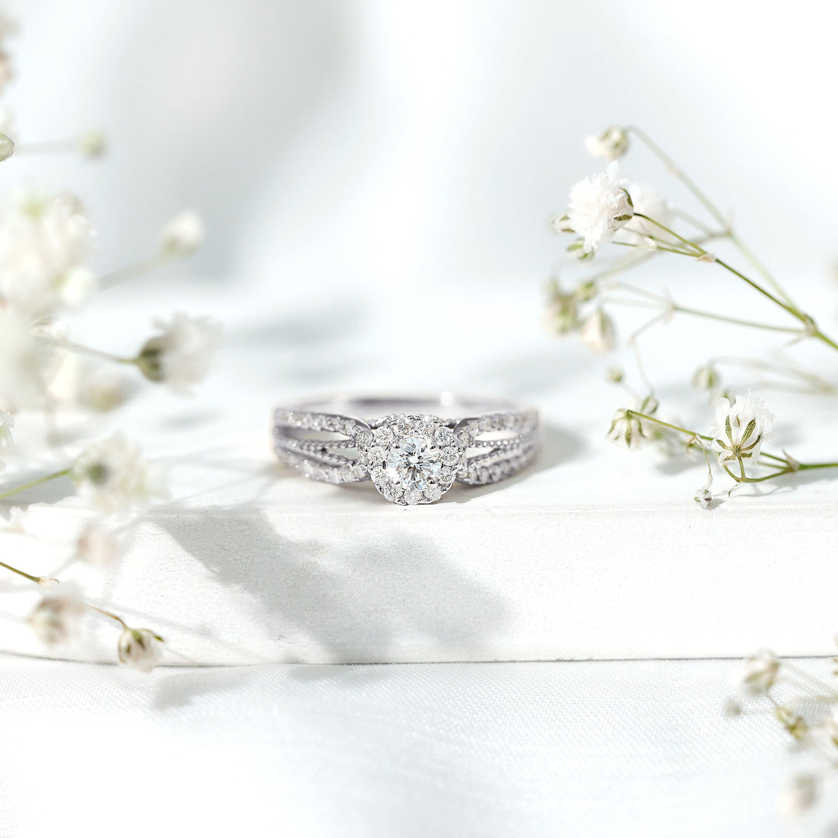 Certified Lab Grown Diamond Vintage Style Engagement Ring