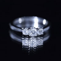 Lab Grown Diamond Minimal 3 Stone Engagement Ring