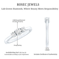 Lab Grown Diamond Minimal 3 Stone Engagement Ring
