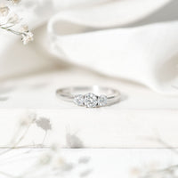 Lab Grown Diamond Minimal 3 Stone Engagement Ring