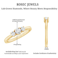 Lab Grown Diamond Minimal 3 Stone Engagement Ring