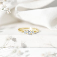 Lab Grown Diamond Minimal 3 Stone Engagement Ring
