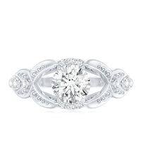 Certified 6 MM Lab Grown Diamond Vintage Inspired Engagement Ring