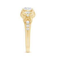 Certified 6 MM Lab Grown Diamond Vintage Inspired Engagement Ring