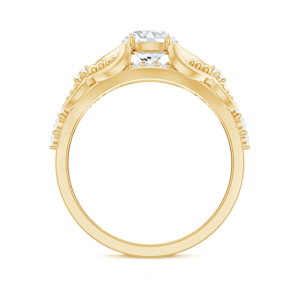 Certified 6 MM Lab Grown Diamond Vintage Inspired Engagement Ring