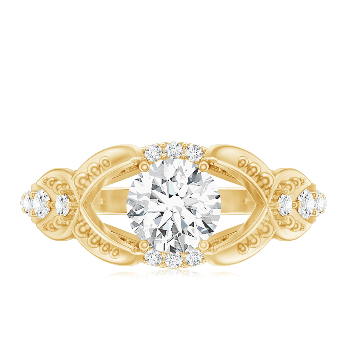 Certified 6 MM Lab Grown Diamond Vintage Inspired Engagement Ring