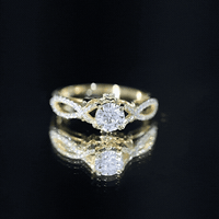 Certified 0.9 Carat Lab Grown Diamond Crossover Engagement Ring