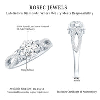 Certified 0.9 Carat Lab Grown Diamond Crossover Engagement Ring