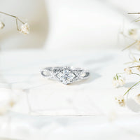 Certified 0.9 Carat Lab Grown Diamond Crossover Engagement Ring