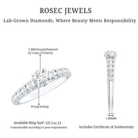 Lab Grown Diamond Classic Engagement Ring With Side Stones