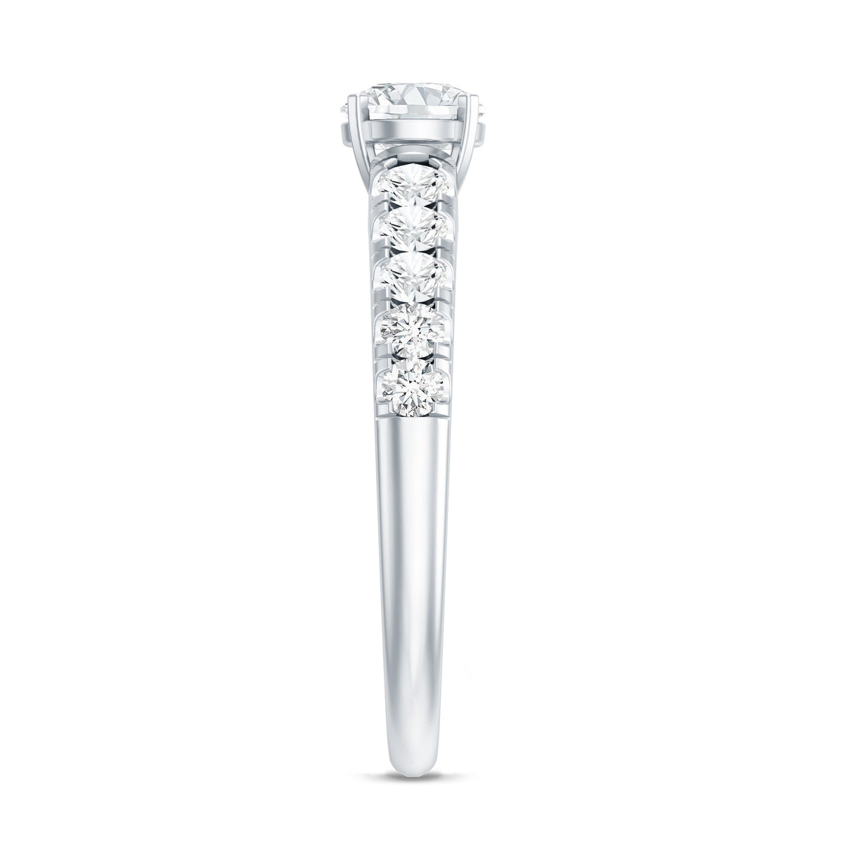 Lab Grown Diamond Classic Engagement Ring With Side Stones