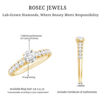 Lab Grown Diamond Classic Engagement Ring With Side Stones