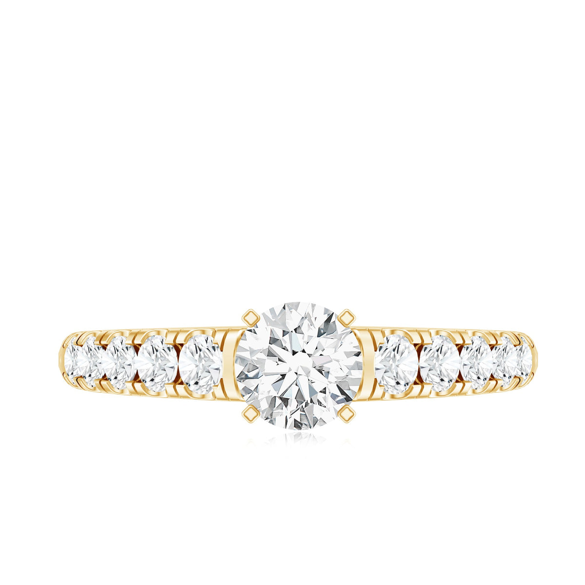 Lab Grown Diamond Classic Engagement Ring With Side Stones