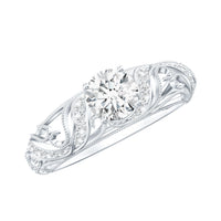 Certified 0.9 Carat Lab Grown Diamond Vintage Looking Engagement Ring
