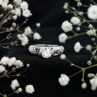 Certified 0.9 Carat Lab Grown Diamond Vintage Looking Engagement Ring