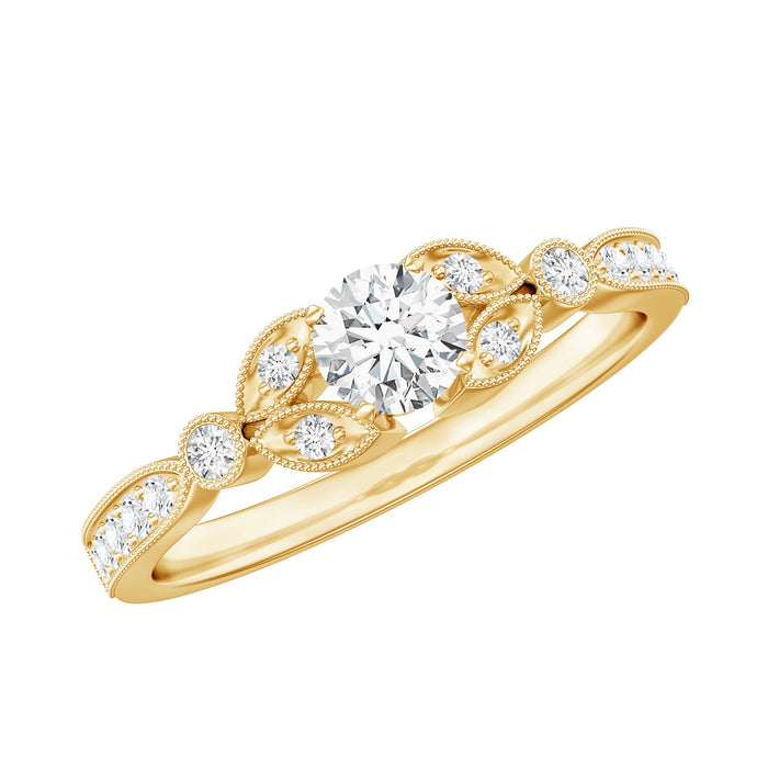 Certified lab-grown diamond minimalist engagement ring by Rosec Jewels with a sleek, modern design and a simple band.