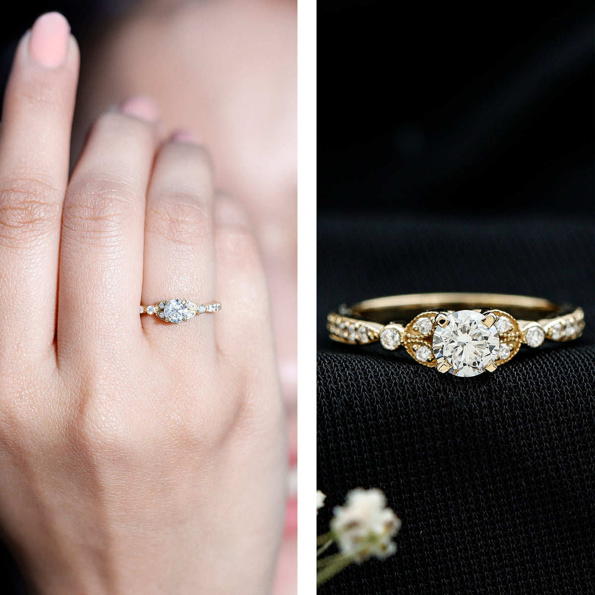 Certified Lab Grown Diamond Minimal Engagement Ring
