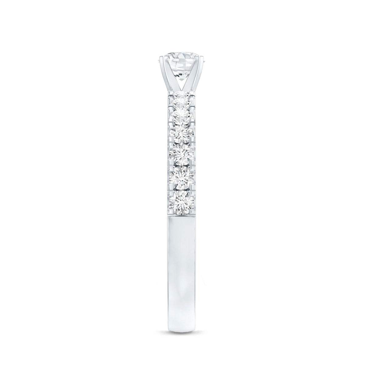 Certified Lab Grown Diamond Engagement Ring with Side Stones