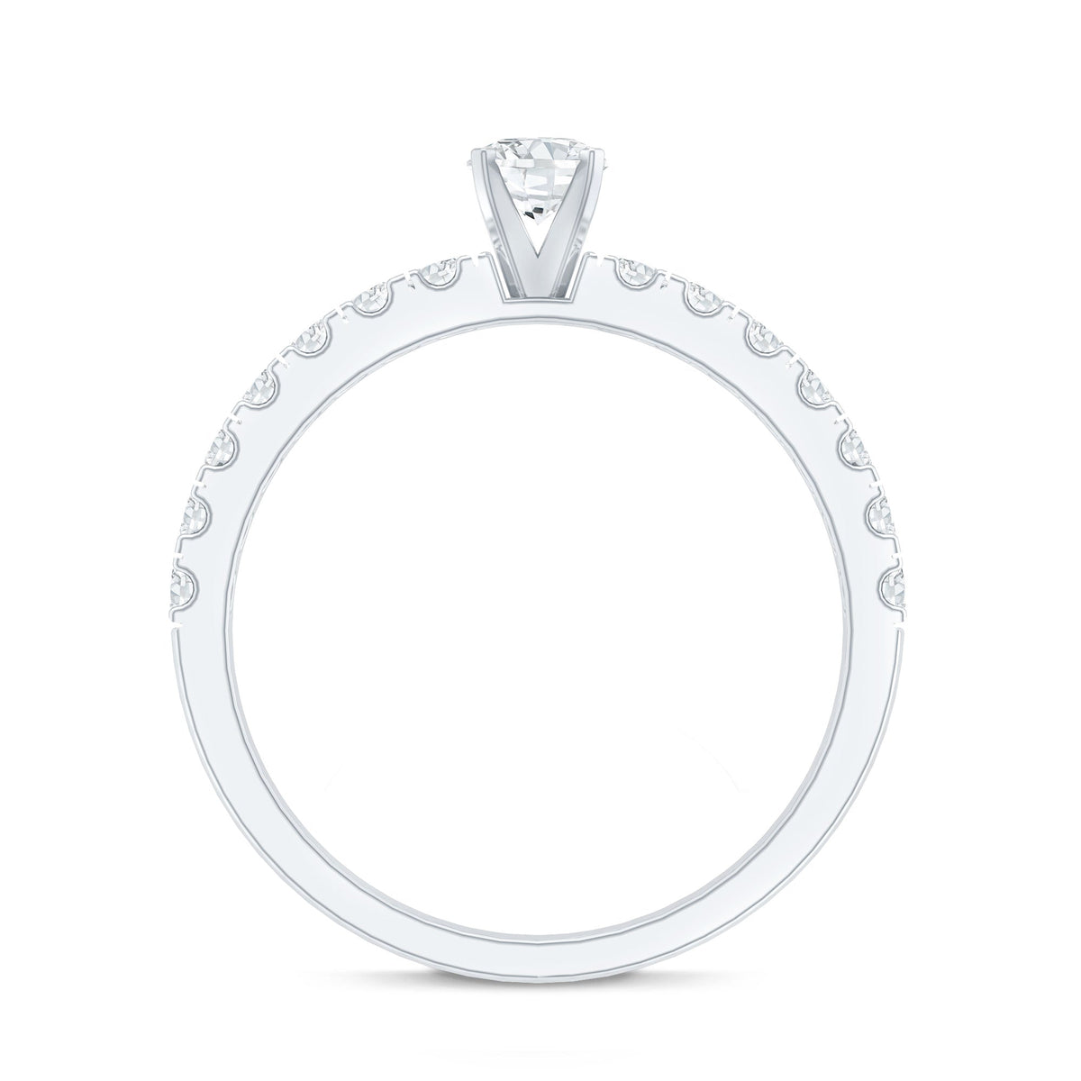 Certified Lab Grown Diamond Engagement Ring with Side Stones