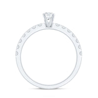 Certified Lab Grown Diamond Engagement Ring with Side Stones
